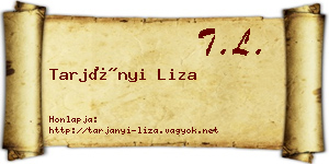 Tarjányi Liza névjegykártya